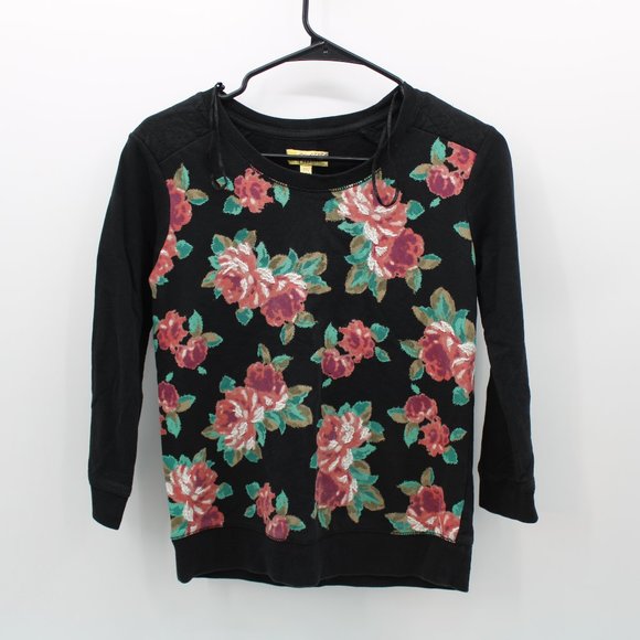 Vera Wang Sweaters - Vera Wang Princess Black Floral Print Sweater XS